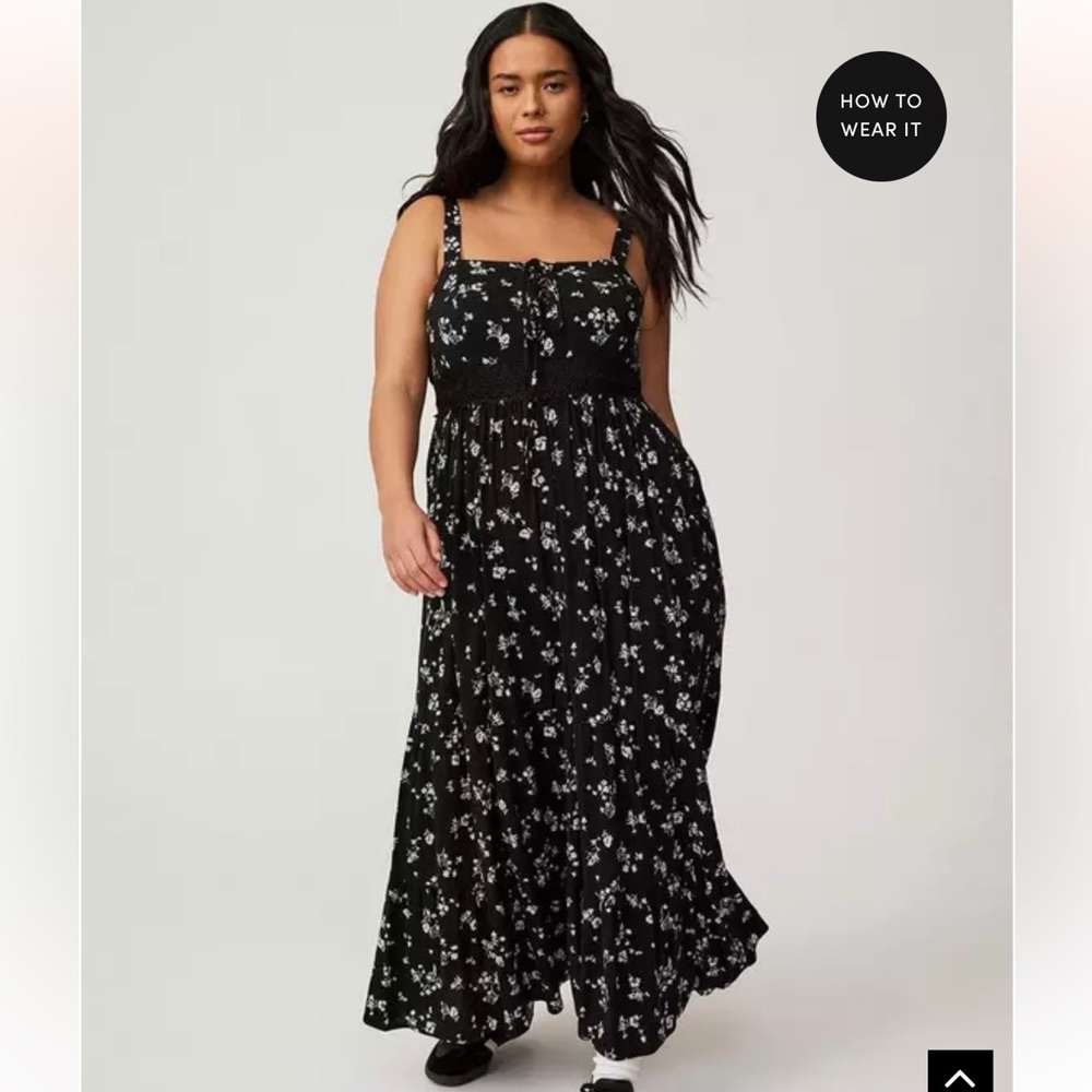 Torrid Maxi Lace-Up Dress